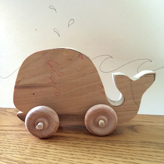 wooden whale by laura weatherston